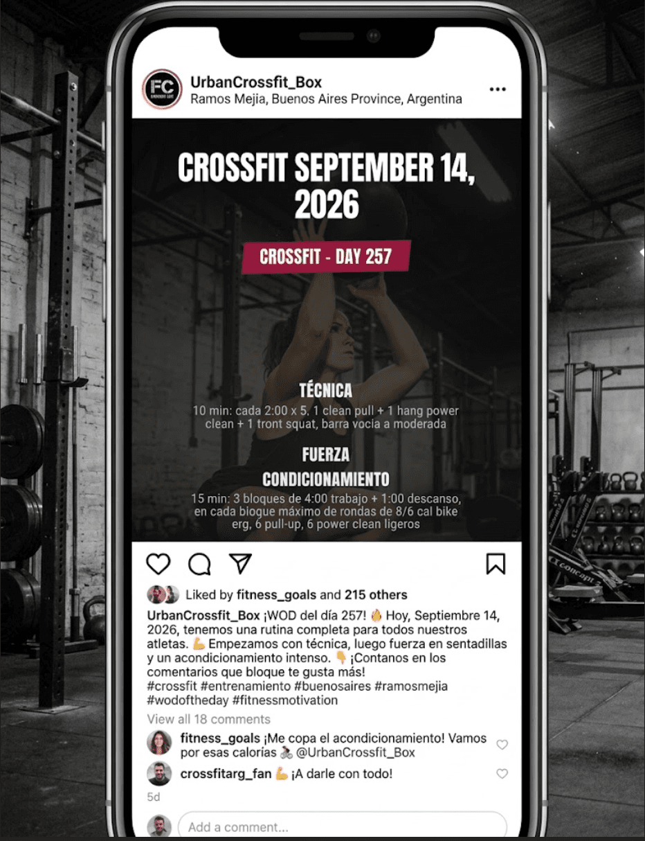 Instagram post generated from a WOD
